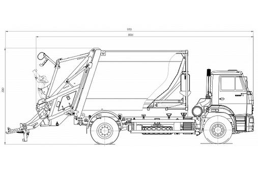 Мусоровоз чертеж dwg